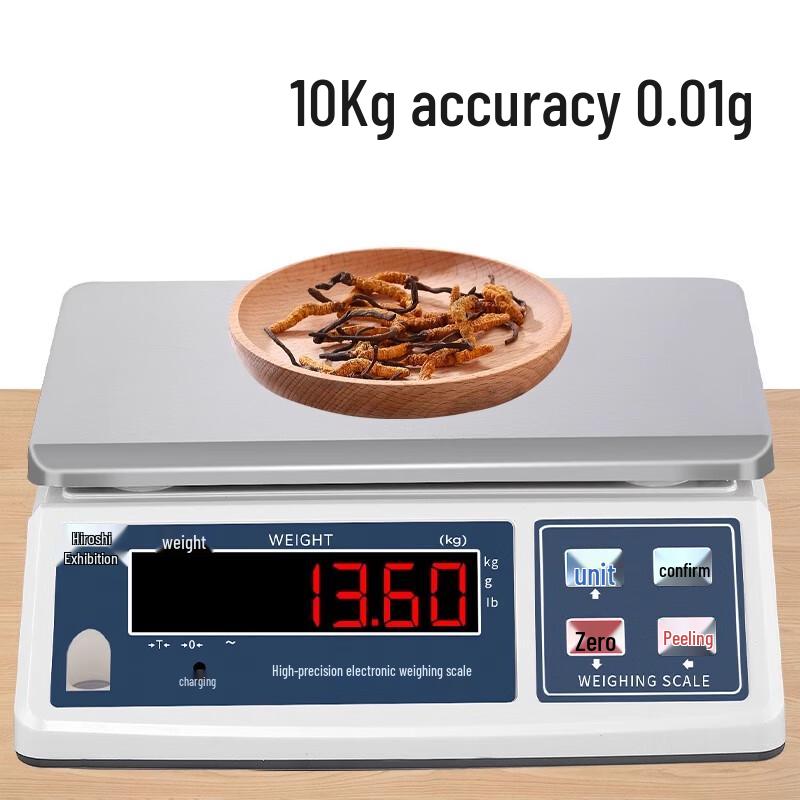 Haozhan 10kg/0.01g High-Precision LED Electronic Platform Scale