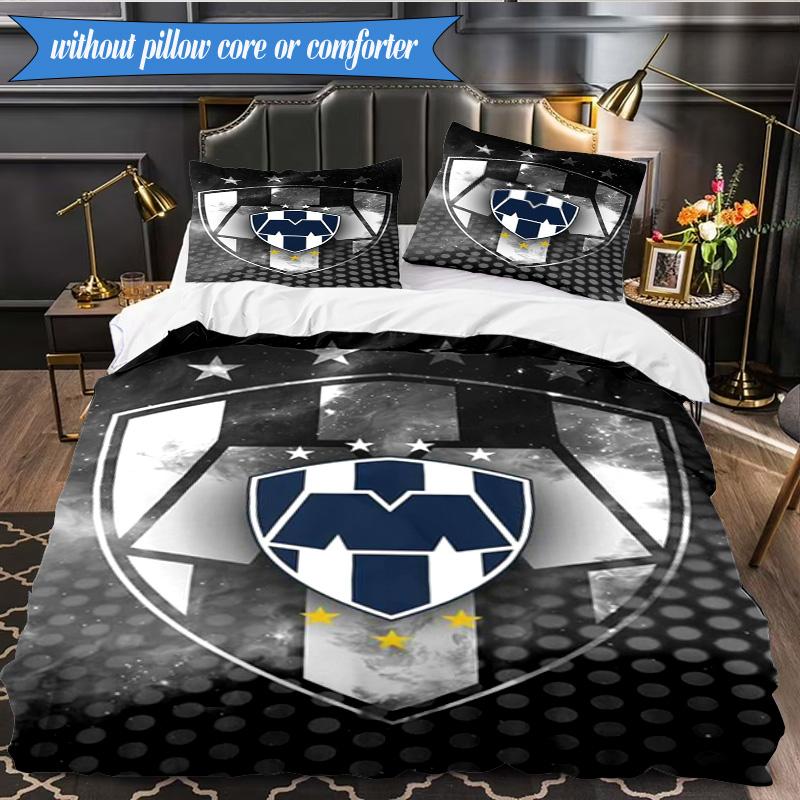 Football Club Emblem 3pcs K-pop music group Bedding set,Ideal for Bedroom, Dormitory,Including Duvet Cover And 2pcs Pillowcases,Fan gifts