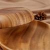 Acacia Wood Dinner Plates for Eating, Wooden Round Charcuterie Boards Serving bowls for Food Dishes Cheese Dessert Salad