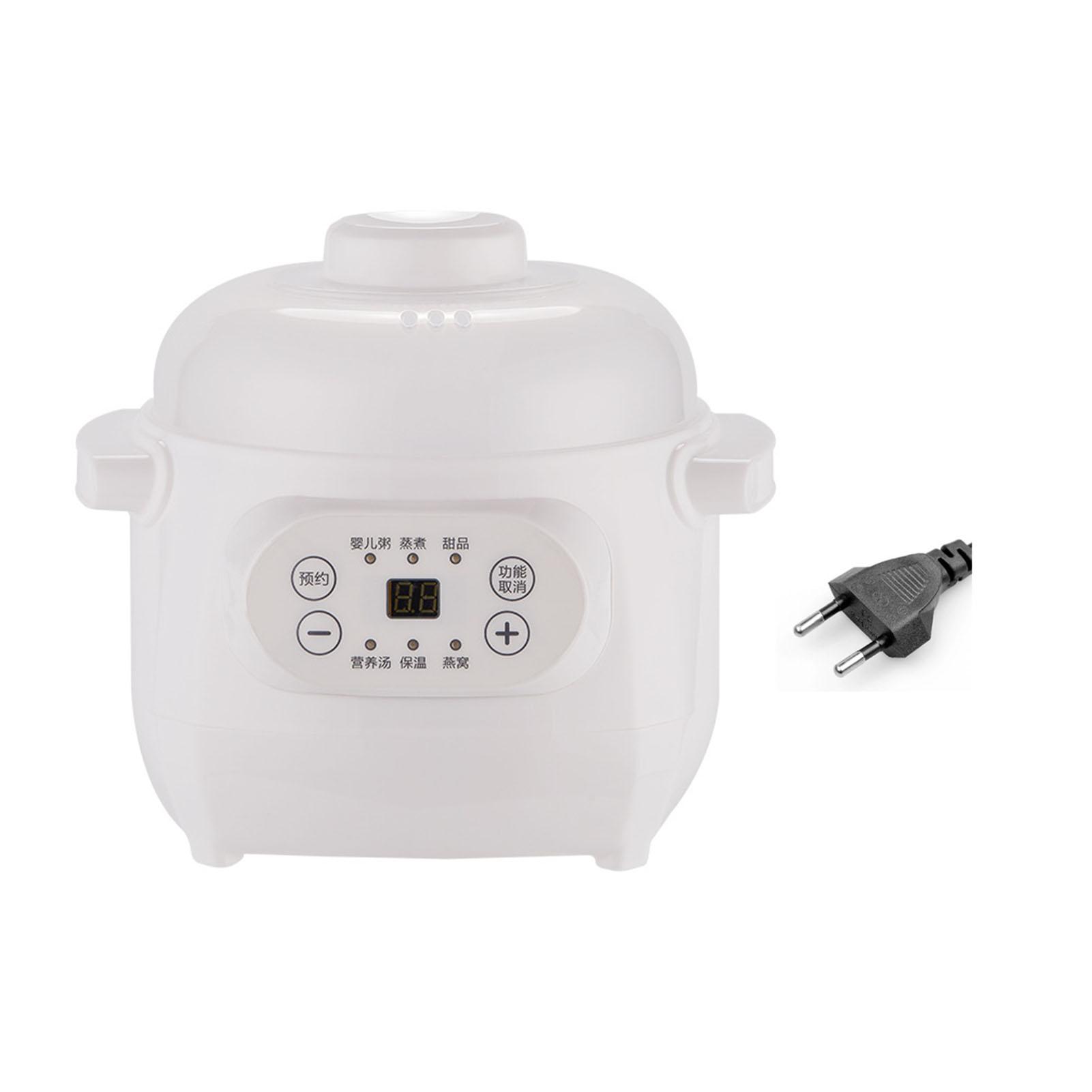 OutsideWorld Elektrische Slowcooker 1L 200W Keramische Binnenpan Veelzijdige Elektrische Slowcooker voor Pap Rijst Soep VS