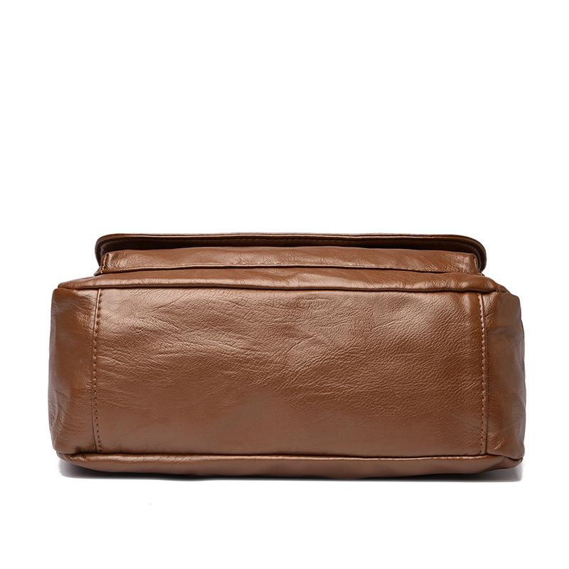Women's Leather Crossbody Bag with Flap Closure Adjustable Strap Shoulder Bag for Daily