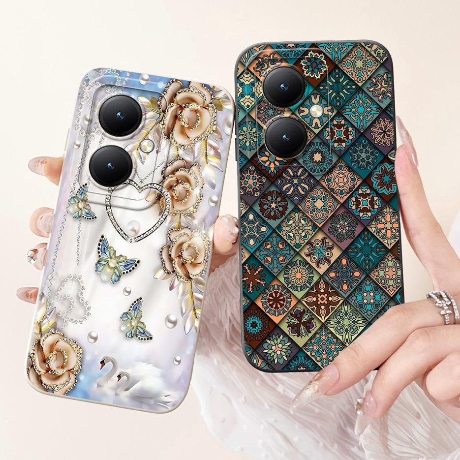 Für Xiaomi Redmi 13C 5G Hülle Luxus Blumen Cartoon Hülle Weiche TPU Matte Handyhülle Für Xiaomi Redmi 13R Redmi13C 5G Fundas Taschen