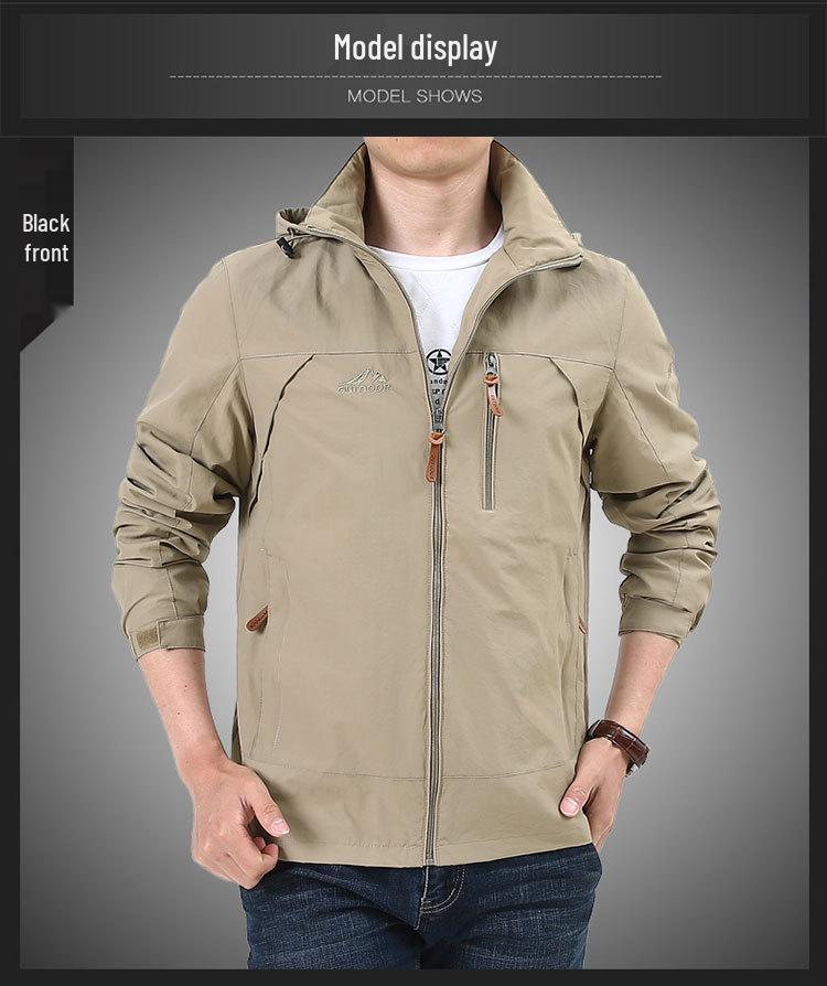 Men's 2026 Spring/Autumn Quick-Dry Casual Military Windbreaker Jacket for Outdoors, Mountaineering, and Thin Layering (Style 086)