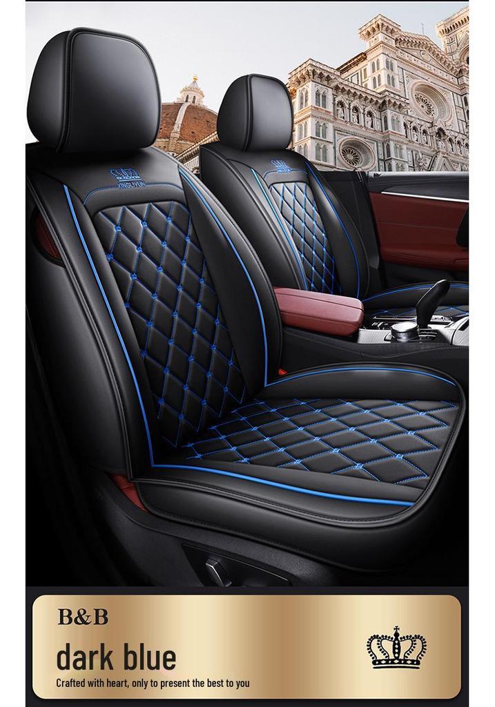 Dr. Jie European Style Full Leather Car Seat Cover - All-Season, Wear-Resistant, Universal Fit
