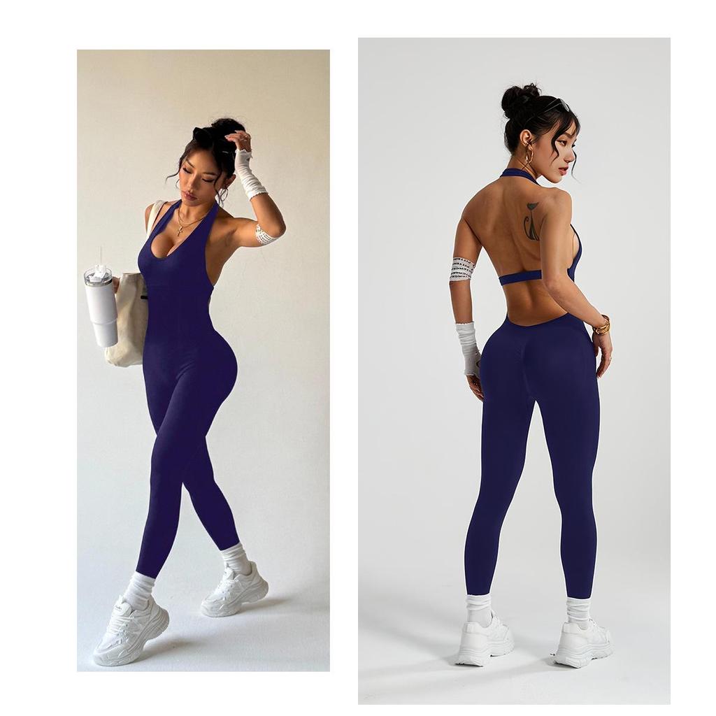 Oblíbená dámská bezešvá jógová kombinéza - Elastické, přiléhavé fitness sportovní oblečení