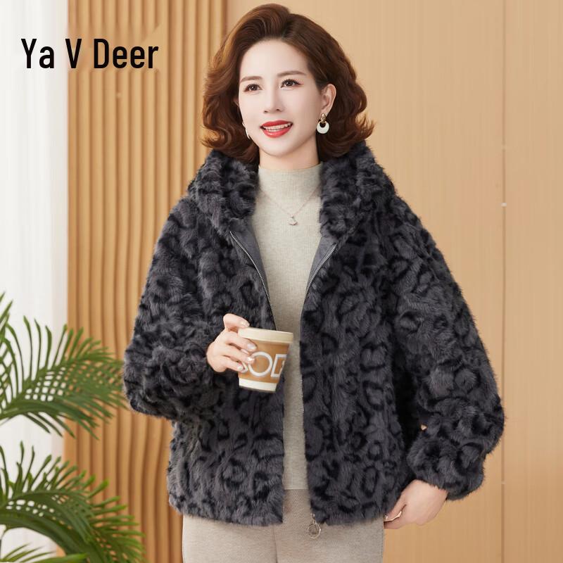 

Yalu Women s Loose Leopard Print Hooded Padded Jacket XL
