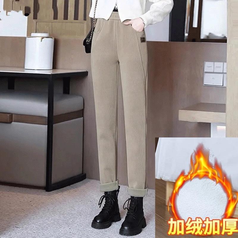 

Autumn and Winter, Orly Fleece, Haren Pants, Added Fleece, Casual Pants, Slimming, High Waist, Straight Leg, Warm Pants, Loose Ankle Pants 5XL [recommended 140-80kg]