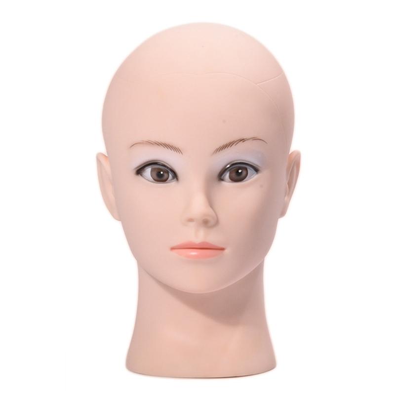 Bald Mannequin Head Female Professional Cosmetology Training Head Bald Manikin Head for Wigs Making Display Doll Head