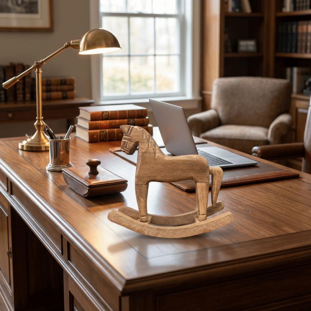 Dekoration Handsnidad Trähäst Dekoration Trämaterial Retro Handsnidad Häst Nordisk Stil Kreativ Skrivbordsdekoration Gåva