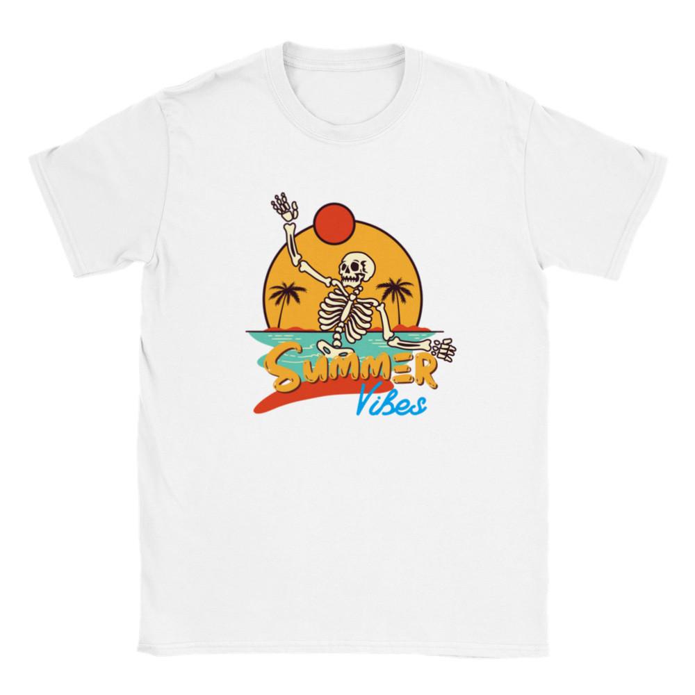 Summer Vibes - Skeleton Playing on the Beach - Unisex Crewneck T-shirt Unisex T-Shirt XXXL