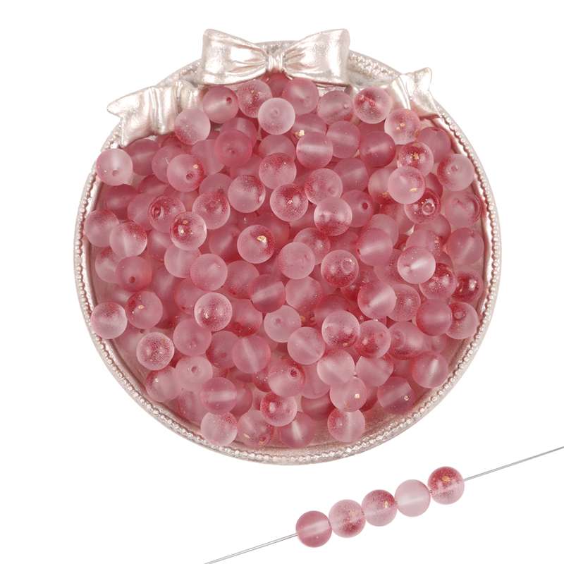 Gold Foil Effect Glass Crystal Beads 8mm Round Spacers for DIY Jewelry 50 Pcs Multi-Colors