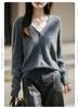Korean-Style Elegant Wool Knit V-Neck Cardigan for Women - 2025 Fashion Collection
