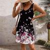 Women's Casual Sundress With Pockets Summer Boho Beach Dress T-Shirts Dress V Neck Loose Tank Dresses