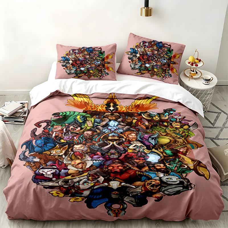 DOTA2 3pc set Perfect for bedroom use Comfortable bedding set includes a duvet cover and two pillowcases Ideal birthday or Christmas gift