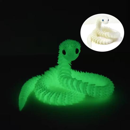 3D Printed Snake Egg with Snake Inside Movable Joints Snake Eggshell Figurine Articulated Snake Fidget Toy Desktop Decoration Ornament
