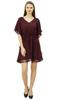 Bimba Women's V Neck Tassel Kaftan Short Rayon Caftan Designer Beachwear Coverup