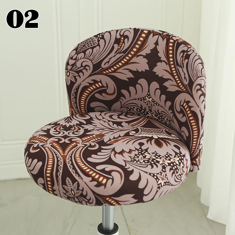 Elastic Arc Chair Cover Bar High Stool Cashier Bank Stool Cover  Kitchen Chair Cover Dining Home Decor Seat Cover