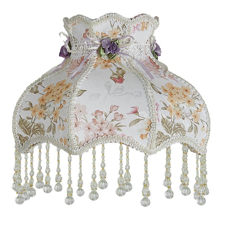 European Style Lampshade Home Decor Retro Light Lamp Cover European Vintage High-End Cloth Art Bead Lace Lampshade