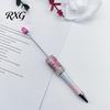 Sparkly Bow Pen Diamond Beadable Pens, Bling Rhinestone Beaded DIY Plastic Bead Pen, Crystal Stylish Desk Accessory Shaft Black Ink Ballpoint Pens for
