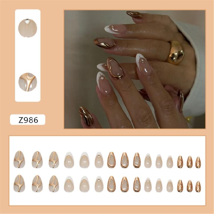 Luxurious Short Almond Press On Nail With 3D Sun Designs Stick On Nail Manicure Nail Art For A Sweet And Stylish Look