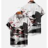Men's Summer Designer Shirt 3D Ancient Style Plum Blossom Print Hawaiian Shirt Short Sleeve Floral Fashion Retro