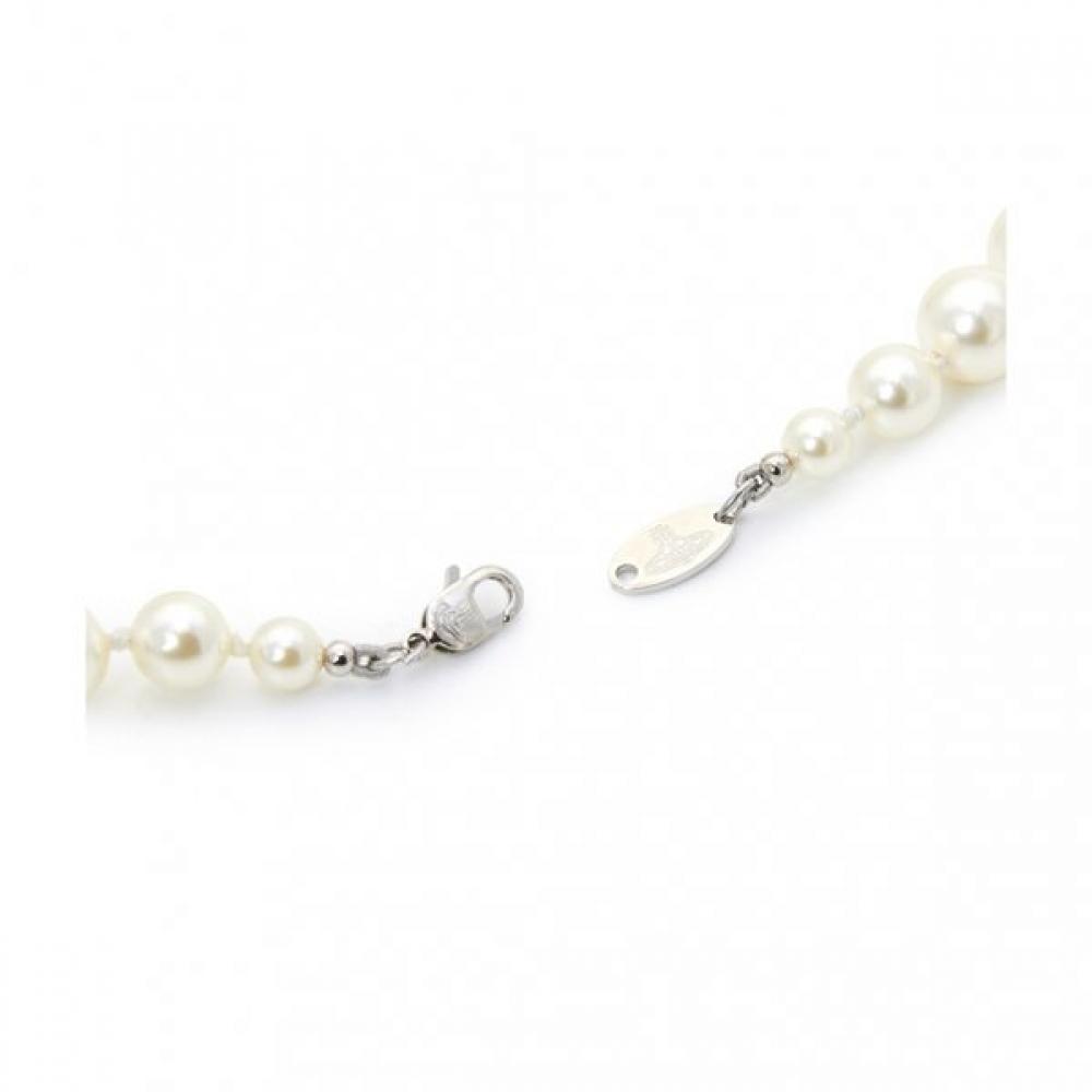 Vivienne WeStwood One Row Pearl Bath Relief Women S Choker Necklace 63010106 02p104