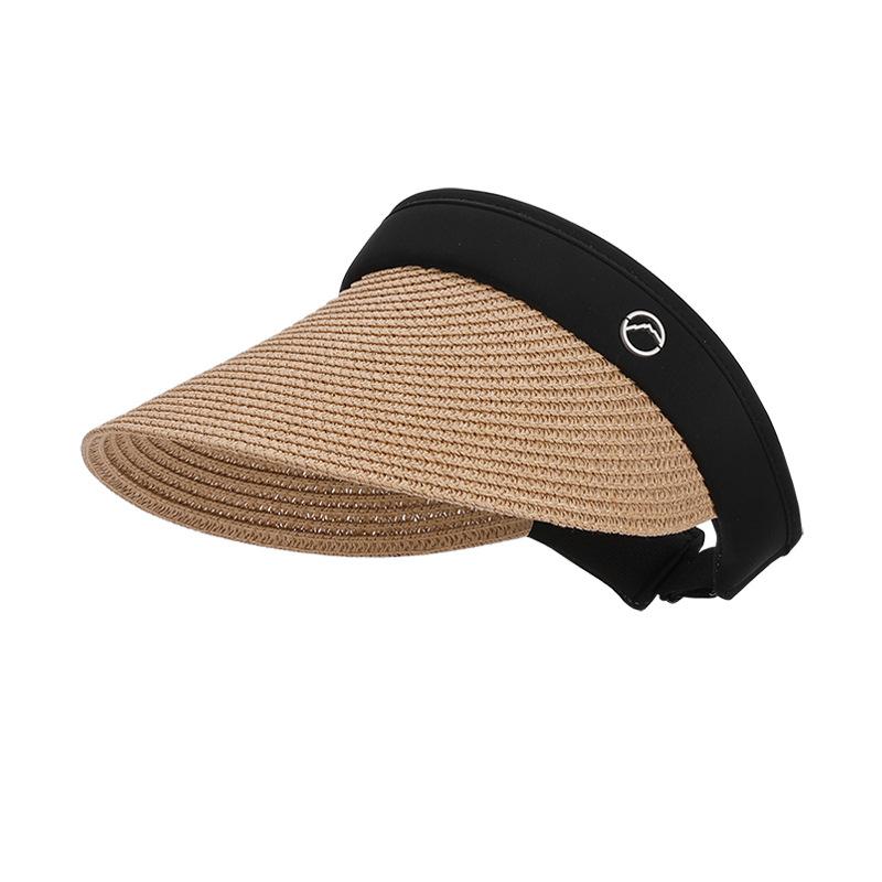 Summer Sunshade Sunscreen Hat Cool Straw Hat Children's Outdoor Big-brimmed Straw Hat Versatile Fashion Streamer Empty Top Hat