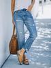 2025 Women's Ripped Casual Nine-Point Straight-Leg Jeans