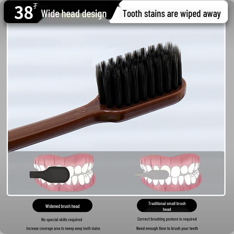 High-End Erwachsenen-Zahnbürsten-Set: 6-teilige Geschenkbox mit ultrafeinen, mittelharten Borsten und stilvollen, bedruckten Griffen