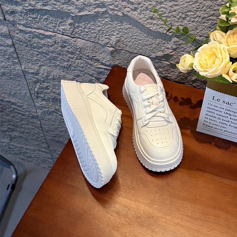 

Popular leather thick-soled heightening little white shoes women s spring and summer new versatile muffin shoes casual heightening shoes 35