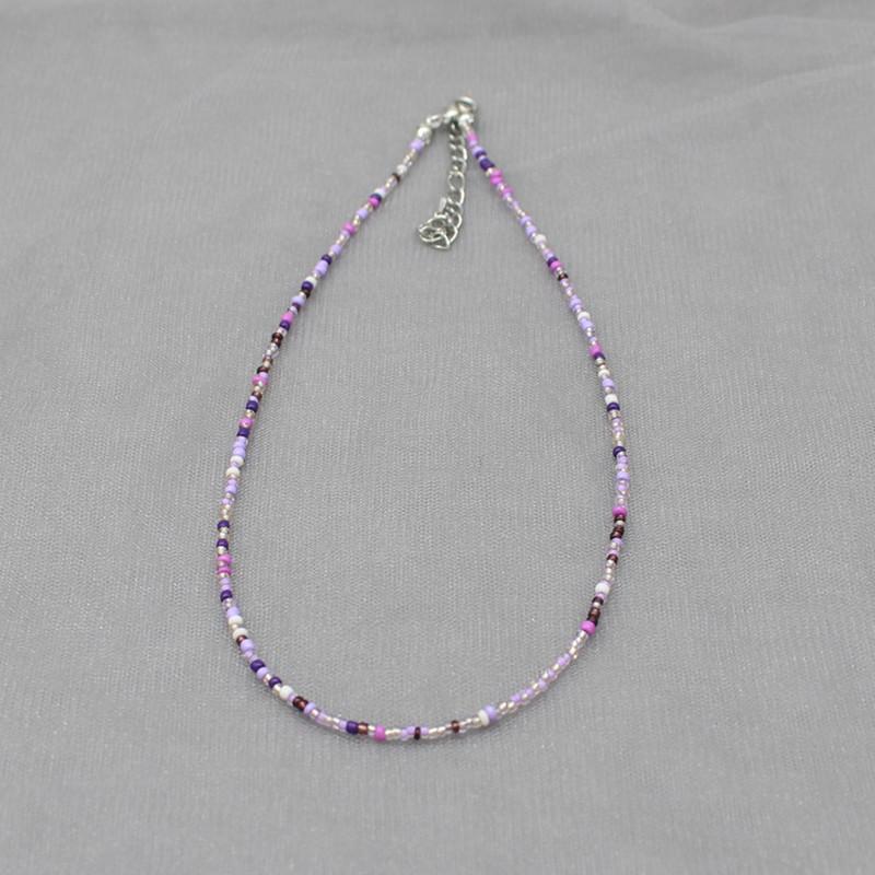 Dopaminová Barevná Rýžová Korálková Náhrdelník Dívčí Styl Bohémský Korálkový Krční Řetízek Řetízek na Klíční Kost