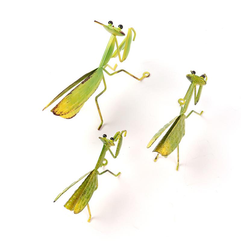 3pcs Garden Decor Outdoor Iron Art Adornments for Lawn and Unique Praying Sculptures and Lifelike Ornament for and Office