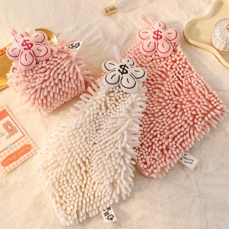 1pcs Hand Towel Hanging Creative Cute Thick Absorbent Quick Drying Handkerchief for Kitchen and Bathroom Towels for Home Use