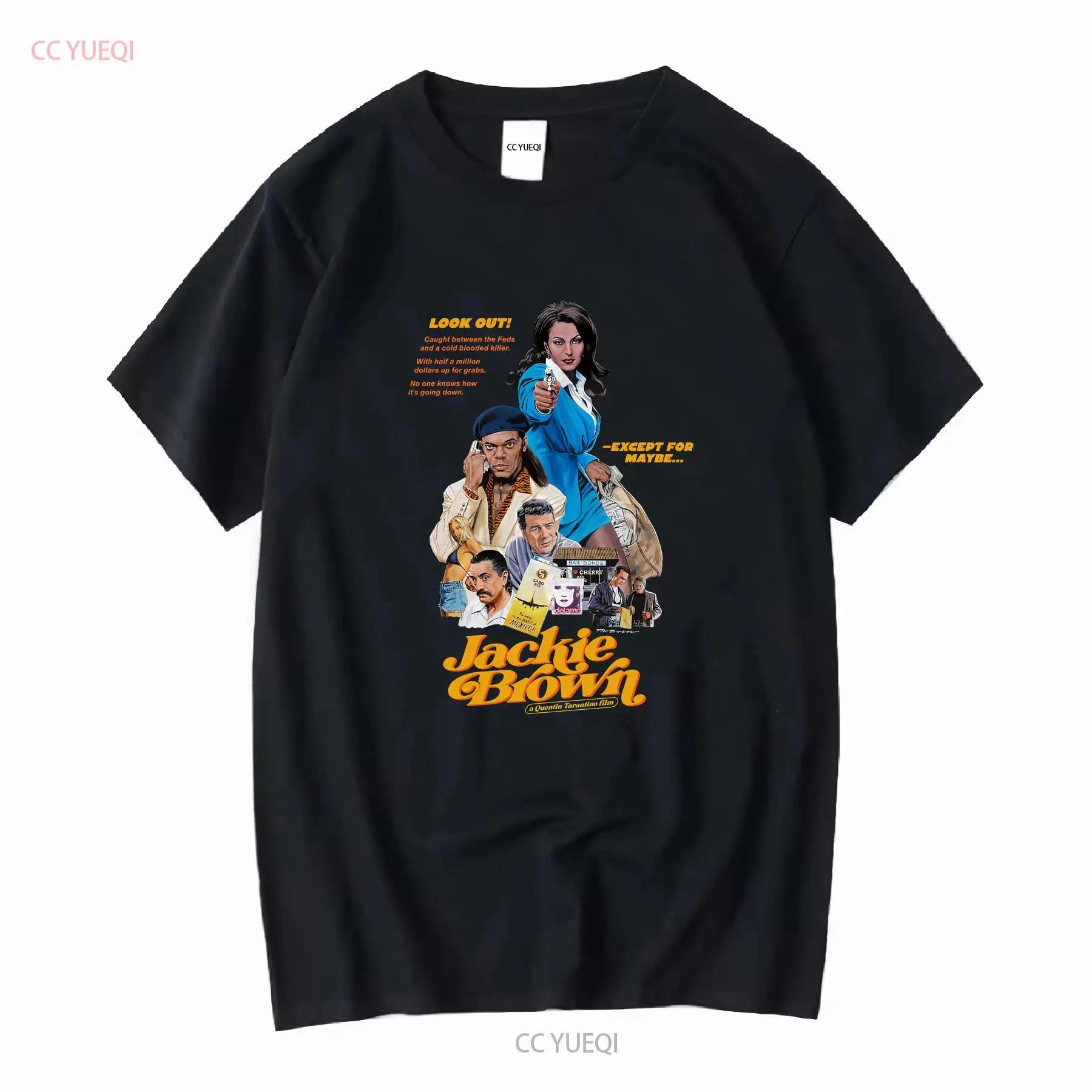Jackie Brown Quentin Tarantino 1997 HQ Retro Movie Print T Shirt Heavyweight Crewneck long or short sleeves vintage Washed S разноцветный