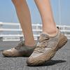 Fashion Classic Handmade Mens Summer Mesh Flats Anti-collision Toe Comfortable Beach Shoes Men Non-Slip Shoes New All-match Male Sandals