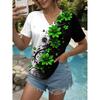 Women's T Shirt Floral Graphic Vintage Stylish Short Sleeve V Neck Streetwear Tops Oversized Clothing Print