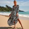 Leopard Zebra Print Bikini Cover-ups Boho Loose Maxi Dress Fashion Beach Cover Up  For Women