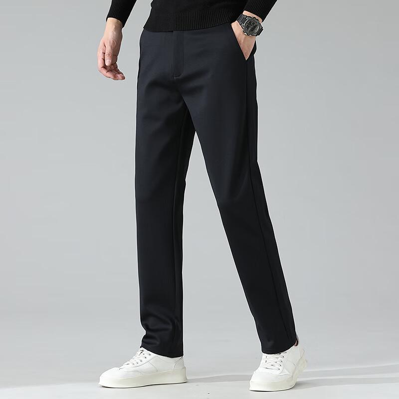 

FAPAI Men s Wool Blend Thickened Straight-Leg Casual Pants 33