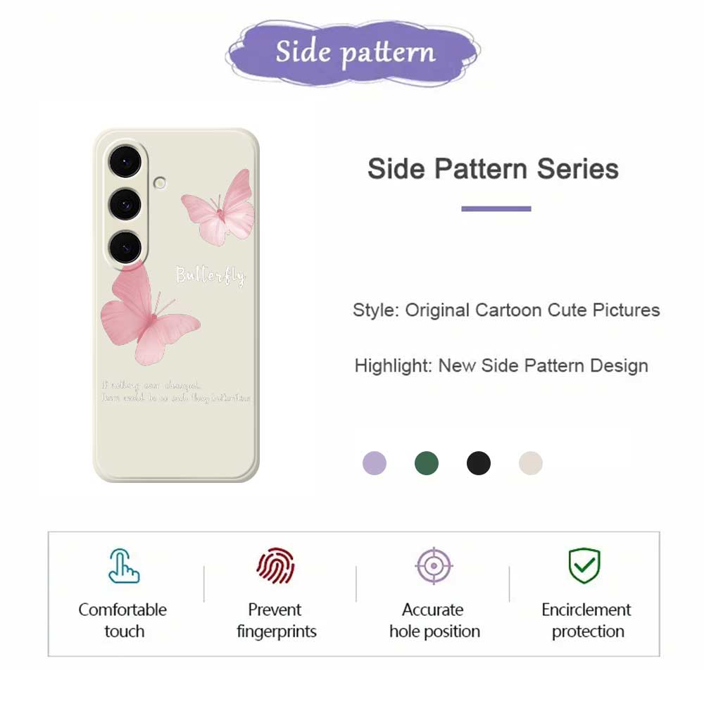 For Samsung Galaxy S25 FE Case Butterfly Pattern Printing Straight Edge TPU Phone Back Cover