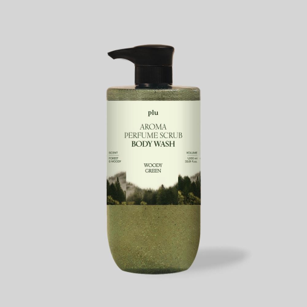 Plu Aromatherapy Perfume Scrub Body Wash Woody Green 1000ml Aroma Perfume Scrub Body Wash 1L Woody Green