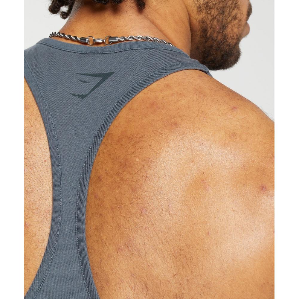 Gymshark Heritage Washed Stringer Titanově modrá A4a8u Ucms