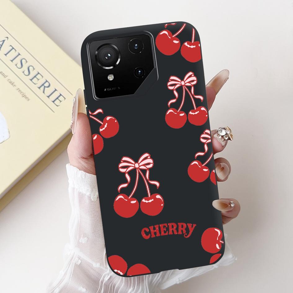 For Asus Rog Phone 9 Pro 5G Case Popular Flower Cartoon Soft Black Silicone Shockproof Cover For Asus Rog Phone 9 FE Phone9 Capa