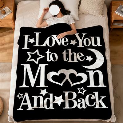 Art I Love You To the Moon and Back Flannel Soft Warm Plush Blanket Sofa Living Room Pet Hogar Bedroom Gift Home Car Portable
