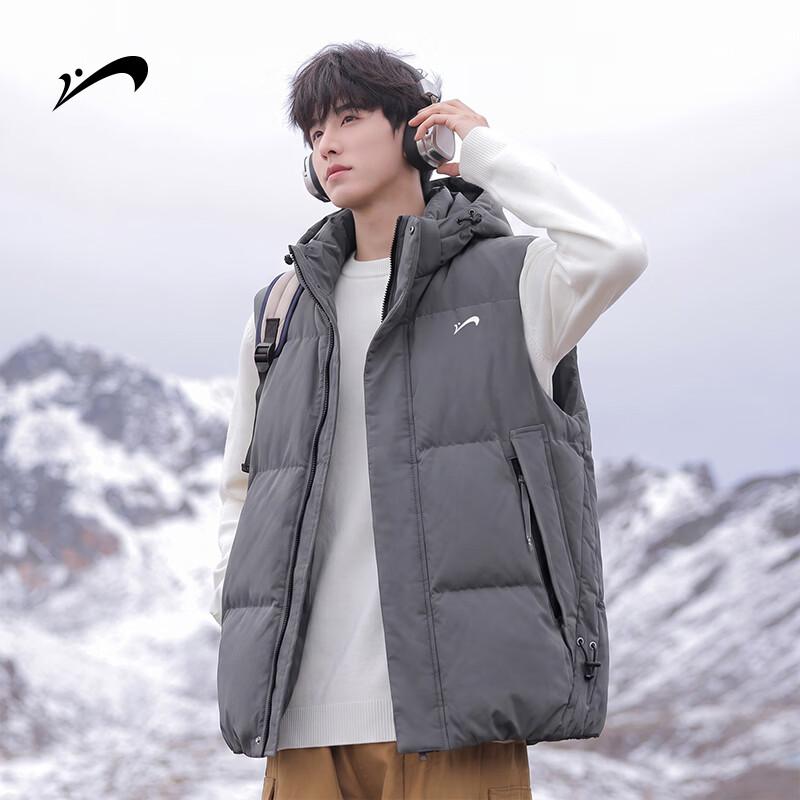 GuiRenNiao Men's Hooded Padded Sleeveless Vest
