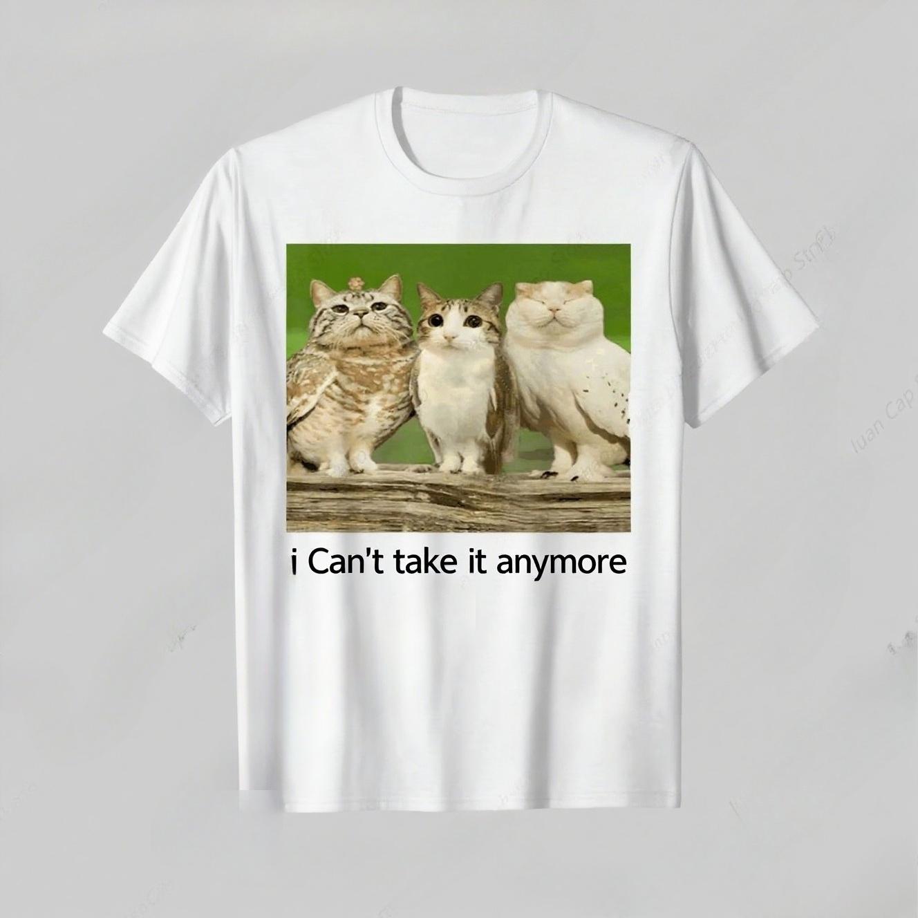 

Camiseta con patrón de búho y gato ropa de Unisexga corta de moda urbana feUnisexina S