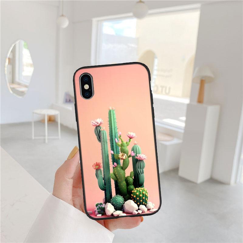 Watercolour Cacti Soft Shell Phone Case for Samsung Galaxy S20 S21 S22 Ultra FE + Plus A21S A22 A24 A25 A26 A30 A30S A31