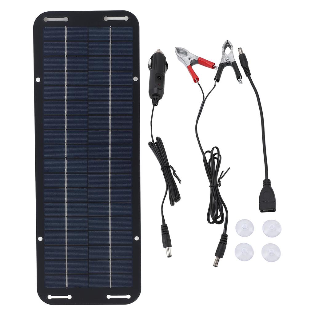 10W Solar Panel Kit High Efficiency Monocrystalline Lightweight Portable Solar Charger Panel with Cables for Camping