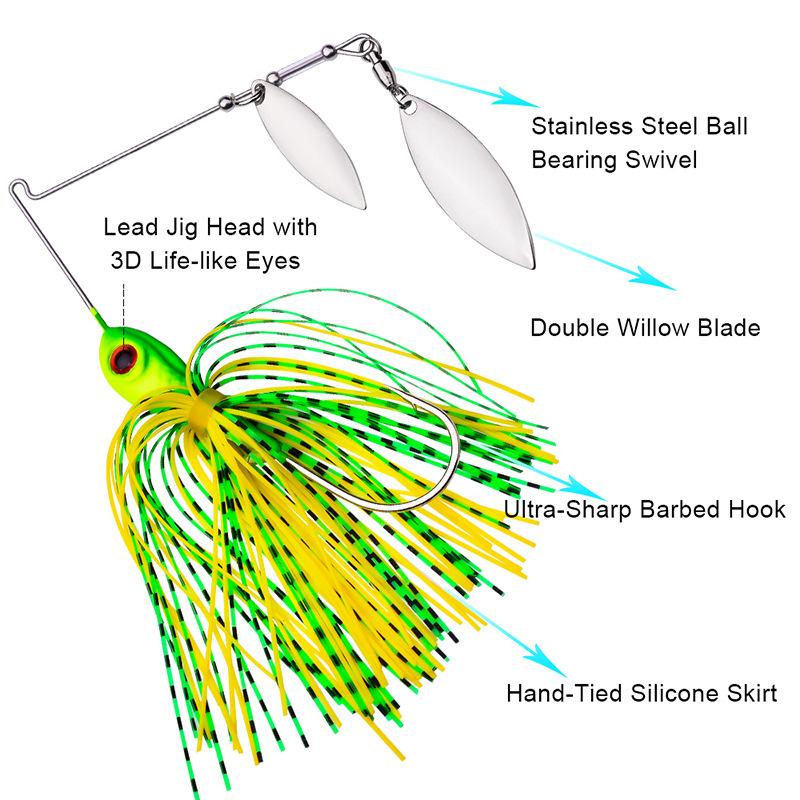 Bearded Lure Bait 10g 14g Lead Block Tassel Sequin Anti Hanging Bottom Lure Bait Bionic Bait