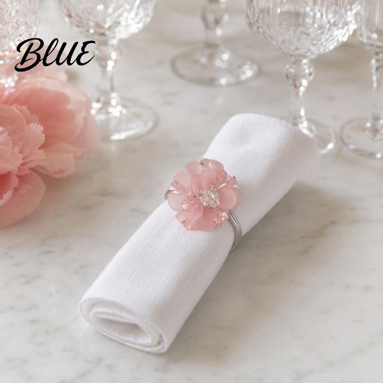 Multi-layered Petal Napkin Ring 6Pcs Pink Flower Rings Acrylic Holders Hotel Banquet Table Accessories Reusable Elegant Dinner Rings for Wedding