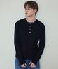 Wednesday Oasis Always Ribbed Henley Neck Washable Knit_Black(Wc25_Kn04)